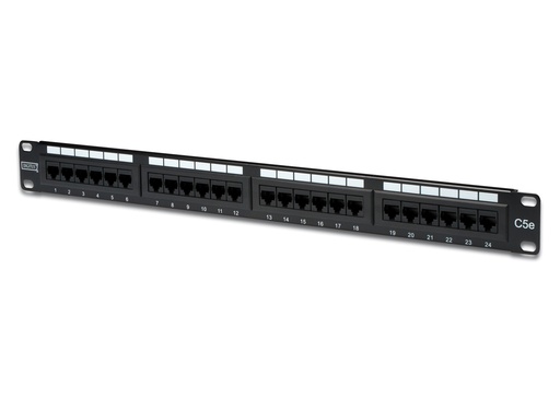 [CBL-GER-049] Patch Panel – Panel de conexión de 24 Puertos CAT5e , Negro